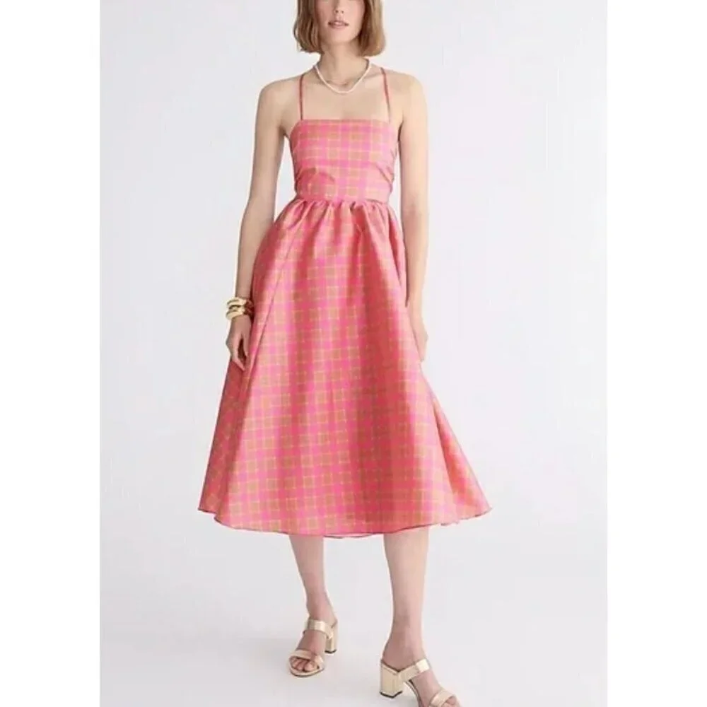 New J. Crew Collection Women's Size 6 Square neck Stretch Taffeta Dress